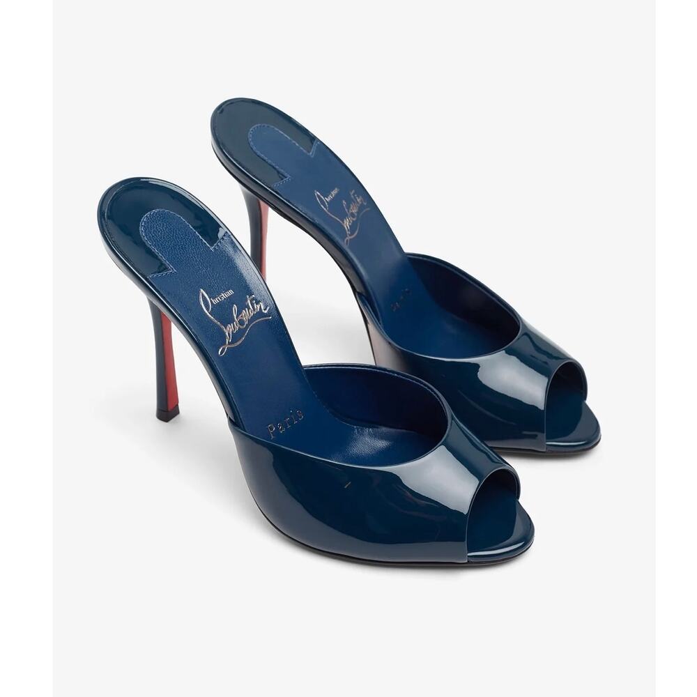 CHRISTIAN LOUBOUTIN Me Dolly Patent Leather Mules 100 size 37.5